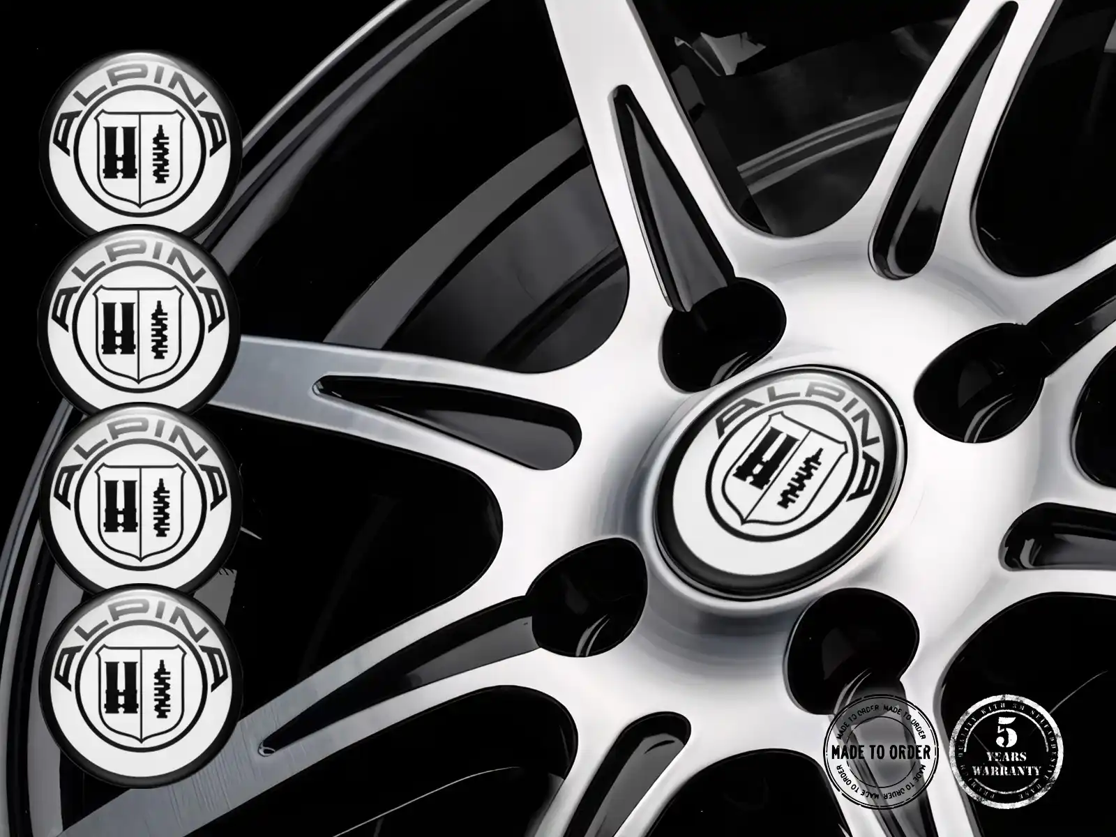 Alpina Emblema de Rueda Edición Pegatinas de Cúpula Premium